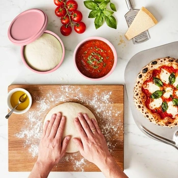 BoxedHome krabička na cesto na pizzu s vekom, silikónová kypriaca krabica bez BPA, vhodná do umývačky
