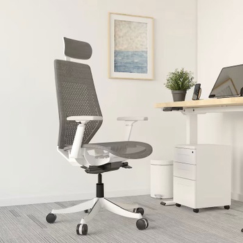 Ergonomická kancelárska stolička BS11G-PRO, s lakťovou opierkou, sivá - B
