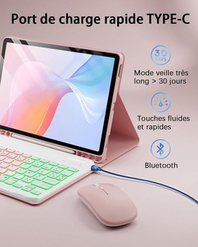 Puzdro s klávesnicou a myšou pre Samsung Galaxy Tab A9+ Plus (2023)/Tab A11+ Plus (2025), 11 palcov,