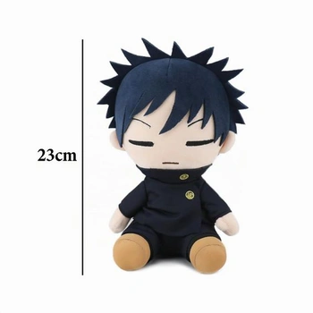 STOAT® Jujutsu Kaisen Megumi Fushiguro Plyšová hračka, 23 cm sedící anime zboží, měkká PP bavlna,