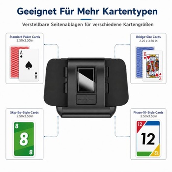 Míchačka karet pro 1-2 balíčky, automatické zastavení a manuální ovládání, napájení přes USB, černá