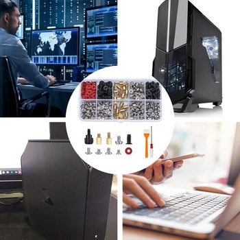 380dílná sada šroubů pro PC, sada šroubů pro základní desky PC, šrouby pro počítače, sada