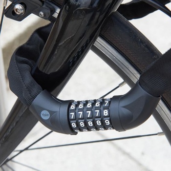 Zámok na reťaz na bicykel Yale s kombinačným zámkom - YCHC0/6/90/2-900mm - Uhlíková oceľ, zliatina
