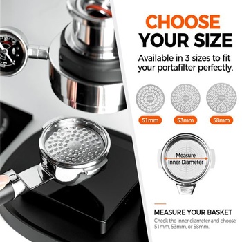 Sitko na espresso IKAPE 53 mm – Filter z nerezovej ocele 316 potravinárskej kvality – Ultratenký,