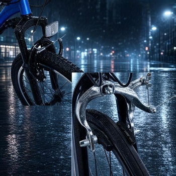4 brzdové doštičky na bicykel, brzdové čeľuste V-brake 70 mm, čierne