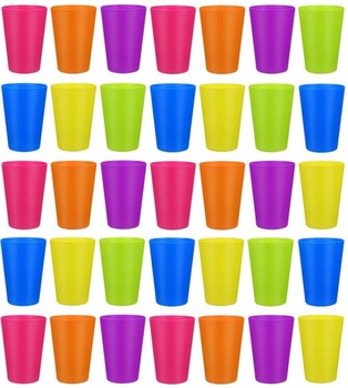 KAHEIGN 36dielne opakovane použiteľné plastové kelímky, 250ml kelímky na pitie pre deti, sada 6