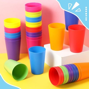 KAHEIGN 36dílné opakovaně použitelné plastové kelímky, 250ml kelímky na pití pro děti, sada 6