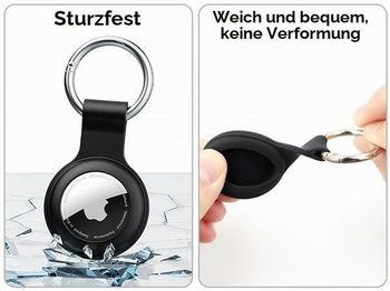 Balenie 4 kusov puzdier pre kľúčenky Apple AirTag, IPX8 pre AirTag 1 a 2, čierne a biele
