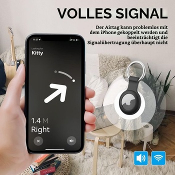 Balenie 4 kusov puzdier pre kľúčenky Apple AirTag, IPX8 pre AirTag 1 a 2, čierne a biele
