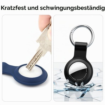 Balenie 4 puzdier na kľúčenky Apple AirTag, IPX8 pre AirTag 1 a 2, čierna, biela, ružová, modrá
