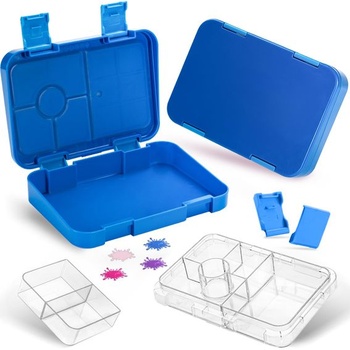 Detský obedový box QCQHDU so 6 priehľadnými priehradkami - 946ml obedový box pre dospelých, bento box