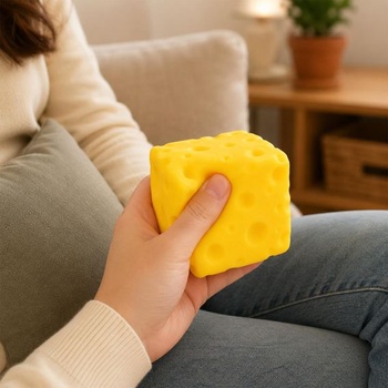 Maslový roztlačený syr XXL, antistresový roztlačený syr, príjemná antistresová hračka, mačkacie
