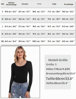 Dámsky top Aottori s dlhým rukávom, okrúhlym výstrihom, rebrovaný, základný strečový, slim strih,