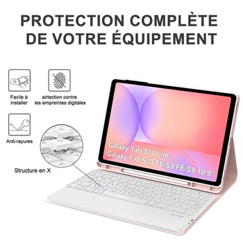IVEOPPE puzdro s klávesnicou pre Samsung Galaxy Tab S10 Lite/S10 FE/S9 FE 10,9 palcov/S9 11 palcov s