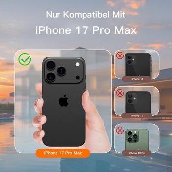Puzdro na iPhone 17 Pro Max, nárazuvzdorné, odolné proti poškriabaniu, extrémne odolné ochranné