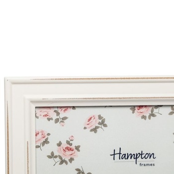 Hampton Frames | Fotorámik Paloma, 15x15 cm, biely, drevený, shabby chic | Sklenená predná strana,
