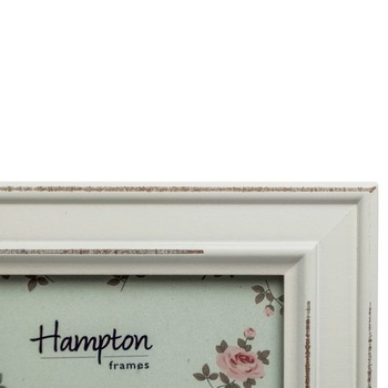 Hampton Frames | Fotorámik Paloma, 15x15 cm, biely, drevený, shabby chic | Sklenená predná strana,