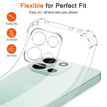 Silikonové pouzdro ivoler Crystal Clear pro OnePlus Nord 6 5G s nárazuvzdornou ochranou rohů, tenké