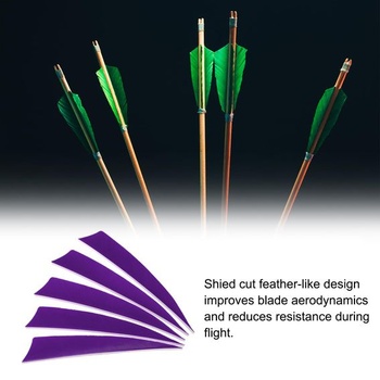 PATIKIL Arrow Feathers, Arrow Türkiye Fletching, Ľavé krídlo na streľbu na terč, fialové, 4 palce