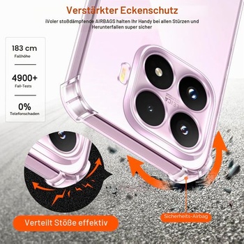 Silikonové pouzdro ivoler Crystal Clear pro Xiaomi 17T 5G s ochrannými rohy odolnými proti nárazům,