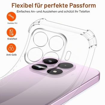 Silikonové pouzdro ivoler Crystal Clear pro Xiaomi 17T 5G s ochrannými rohy odolnými proti nárazům,