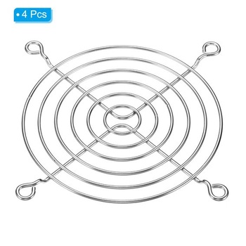 PATIKIL 4 kusy, ochranný kryt na mriežku ventilátora 90 mm, strieborný, 90 mm 4