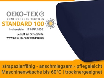 Sada 2 napínacích prestieradiel s vankúšmi na krk npluseins, 30-35 x 45-50 cm, tmavo modrá.