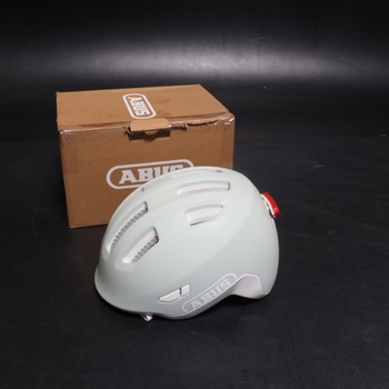 Detská prilba ABUS Smiley 3.0 ACE LED - cyklistická prilba so svetlom, čisto mätová, veľkosť M