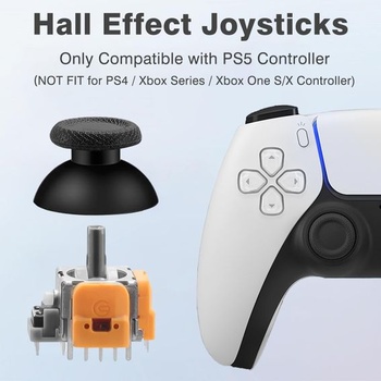 Sada 4 joystickov s Hallovým efektom pre ovládače PlayStation 5, anti-stick, žltá, Drift Hallov
