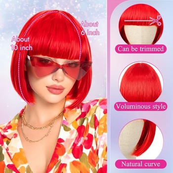 Parochňa Sofiyan Bob so slnečnými okuliarmi, parochňa pre cosplay párty s ofinou
