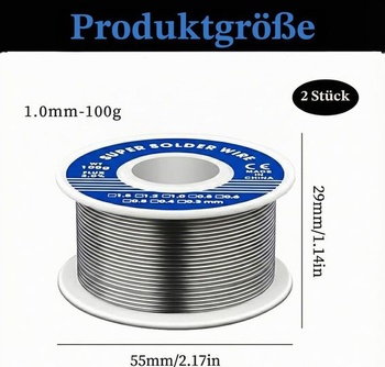 Pájka impregnovaná tavidlem, 2 kusy pájecího drátu 1 mm, 100g bezolovnatá pájka s jádrem z