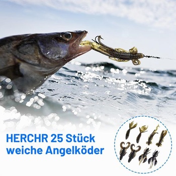 Agatige 25 kusov mäkkých nástrah na ryby, homáre, kraby, krevety, umelé nástrahy, swimbait, mäkké