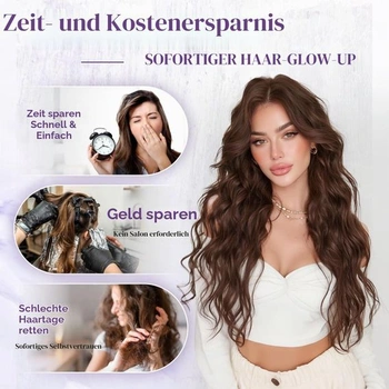 RUWISS Clip-in predlžovanie vlasov, 45 cm dlhé vlnité clip-in predlžovanie vlasov, 4 kusy