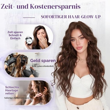 RUWISS Clip-in prodlužování vlasů, 45 cm dlouhé vlnité clip-in prodlužování vlasů, 4 kusy