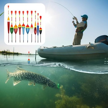 Sada na rybaření s plavanou CATELL, 10 kusů, rybářské splávky pro různé druhy rybolovu