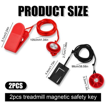 2ks univerzálny magnetický bezpečnostný zámok pre bežecký pás, náhradný magnetický bezpečnostný