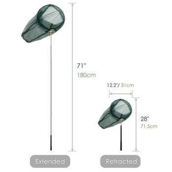 Sieťka na motýle Kingrol s krúžkom 30 cm, hĺbkou 50 cm, výsuvnou rukoväťou až do 147 cm - odolná a