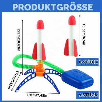 Raketa HhBdy pro děti, raketa s 8 pěnovými raketami (bez světla)