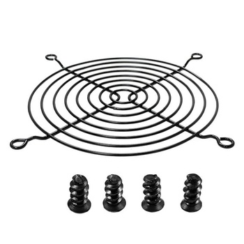 2 mřížky ventilátorů pro 120mm ventilátory, černý kov se šrouby, 2 kusy – 120 mm černé
