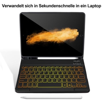 Puzdro s klávesnicou APHBZGE pre iPad 9/8/7. generácia 10,2 palca, odnímateľné puzdro s Bluetooth