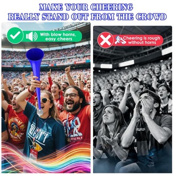 60cm vuvuzela trubička: Skladacia trojdielna vuvuzela trubička, hlasné futbalové fanfáry, štadiónové