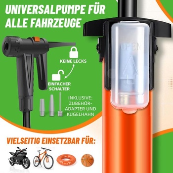 Pumpa na bicykel, vzduchová pumpa pre všetky ventily - 11 bar / 160 psi podlahová pumpa s manometrom