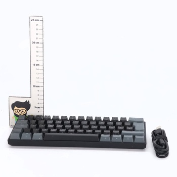 Herná mechanická klávesnica Rii, 60% bezdrôtové RGB podsvietenie s červenými spínačmi a funkciou N-Key