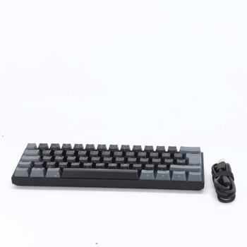 Herná mechanická klávesnica Rii, 60% bezdrôtové RGB podsvietenie s červenými spínačmi a funkciou N-Key