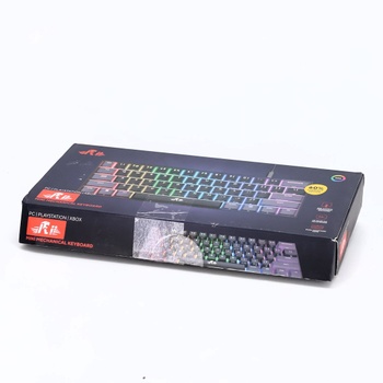 Herná mechanická klávesnica Rii, 60% bezdrôtové RGB podsvietenie s červenými spínačmi a funkciou N-Key
