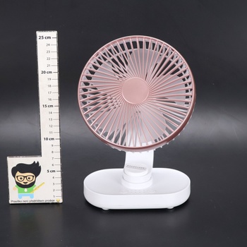 Veľmi tichý stolný ventilátor, malý ventilátor 16,5 cm, automatická oscilácia, 4 rýchlosti, silný