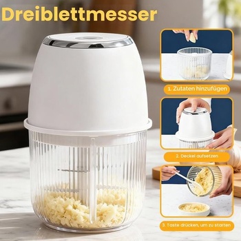CEWROM Mini elektrický sekáčik na cibuľu, prenosný mini sekáčik s objemom 350 ml, kuchynský krájač