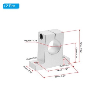 PATIKIL SK30 Hliníkový upínací vodítko pro lineární tyč, 2 kusy pro hřídel o průměru 30 mm