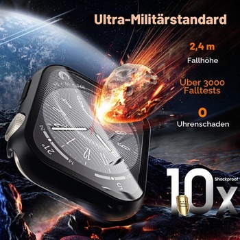 Puzdro TOCOL s ochranou obrazovky pre Apple Watch Series 11/10 42 mm, 2 sady 42 mm čierne /