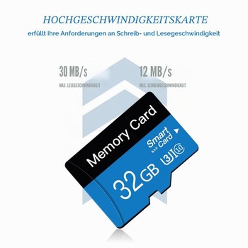 Balení 2 paměťových karet MicroSD 32GB, karta Micro SD s adaptérem, třída 10, UHS-I, A1, pro chytrý